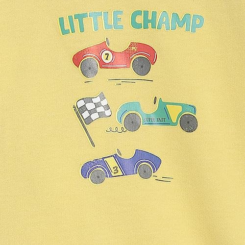 Image of miniklub Baby Round Neck Long Sleeve Knitted Cotton Sweat Shirt (Yellow Color)