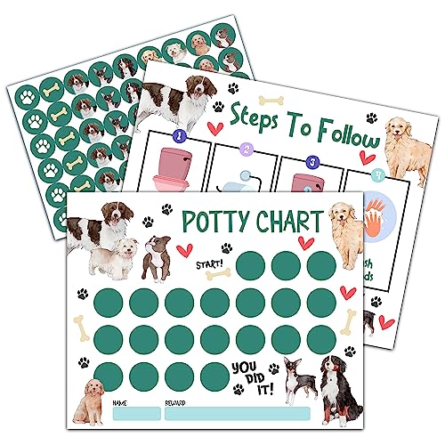 Dog Potty Training Sticker Chart, 10 Potty Charts with 216 Round ...