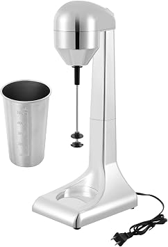 Electric Milkshake Machine, Commercial Stainless Steel Milkshake Machine, Beverage Blender, Adjustable Speed Single Head Stand Mixer, 500 ml Stainless Steel Cup, 23000 RPM