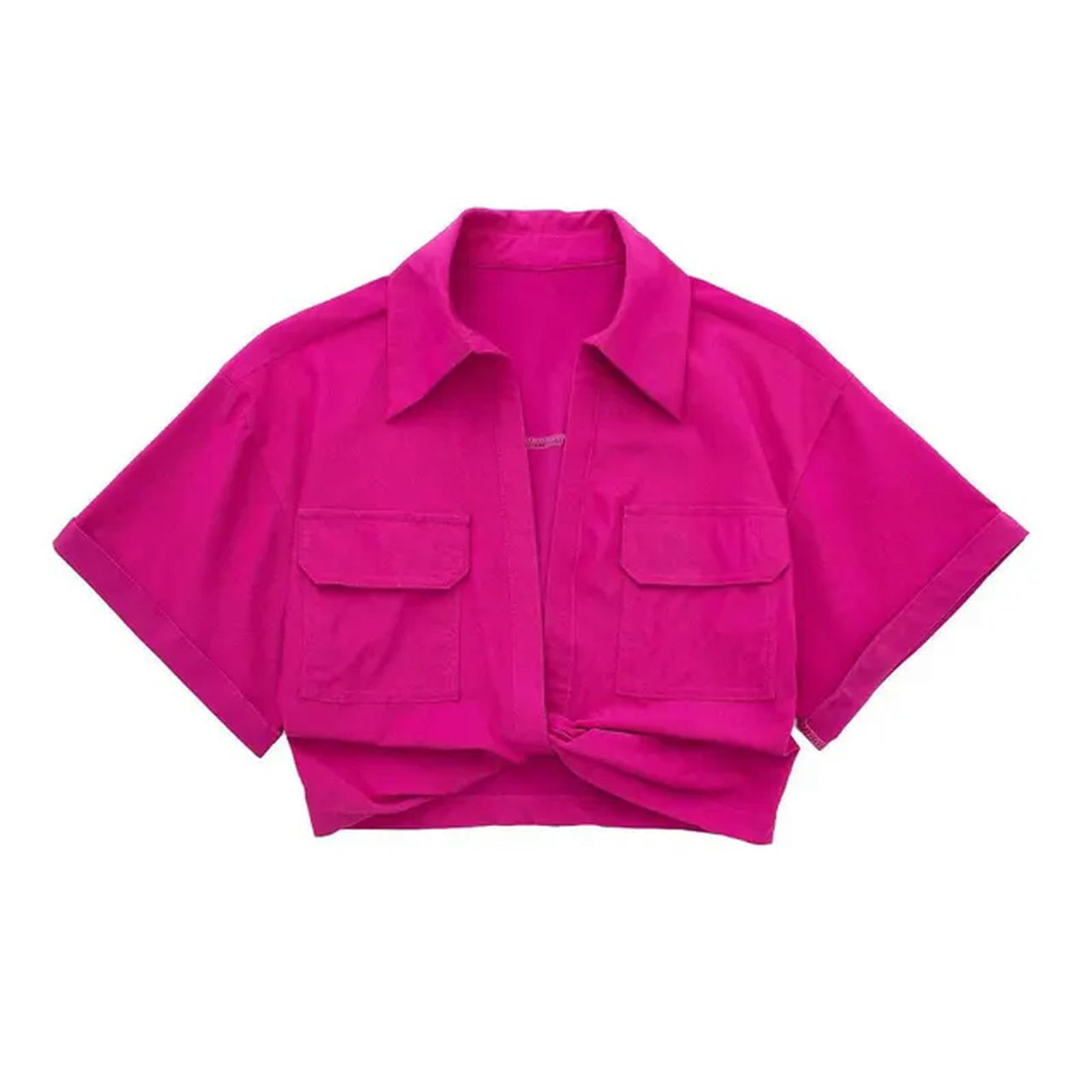t Shirt Donne Tasche Annodate in Lino Annodate Short Smock Bluse Lady Lady Shirt Tops Tops Tops Trops per Donne Donne