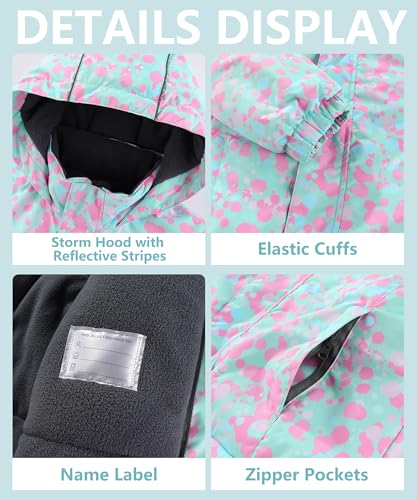 Image of M2C Boys Girls 2-Piece Snowsuit Thicken Patterned Ski Jackets and Pants