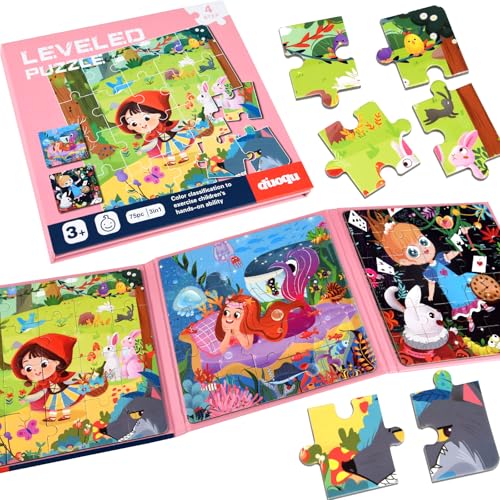 ASTARON puzzle magnetico per bambini, 20-25-30 pezzi puzzle da favola per bambini da 3 anni, giocattoli da viaggio per bambini in macchina aereo, regali di compleanno per bambini