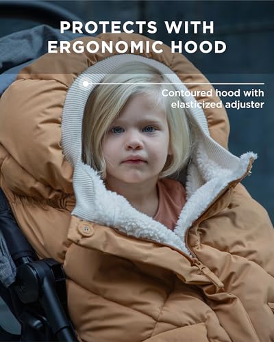 Image of 7AM Enfant Stroller Blanket 212 - Adjustable Baby Car Seat Zipped Blanket for Babies Winter, Unisex Multi Purpose Fleece Lined Warm Hooded Toddler Footmuff Water Repellent | (6M - 4T)