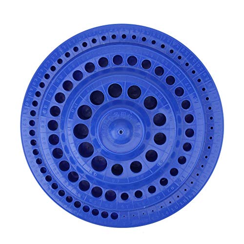 Drill Bit Organizer - 1-13mm Round Shape Plastic Drill Bit Storage Case Stand 100Pcs Hole Tool, Blue, Small - Image 3