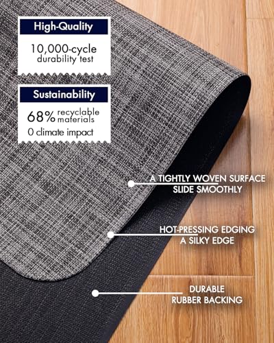 Image of BARoyal Office Chair Mat for Hardwood Floor Under Desk Computer Rolling Chair Mat for Wood /Tile Floor Non-Slip Heavy Duty Desk Rug PVC Plastic Hard Floor Protector 36 inch x 48 inch(Gravel)