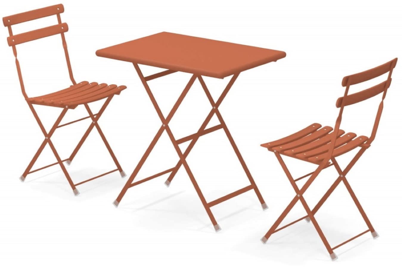 EMU Arc en Ciel Set: Tavolo Pieghevole Art. 334 Cm. 50 x 70 e 2 sedie Art. 314 Colore Rosso Acero cod. 26