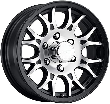 15x6 T16 (gloss) Black Machined Aluminum Sendel Trailer Wheel 6x5.50