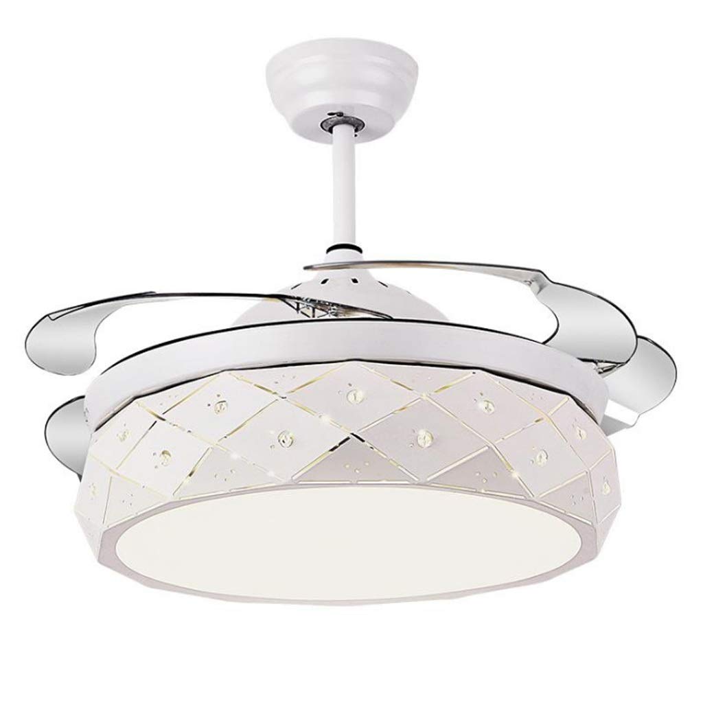 Ceiling fan light Modern Ceiling Fan Lights Retractable Invisible Blades and Remote Control Silent Motor for Living Room Bedroom Restaurant Ceiling Fans with Lamp