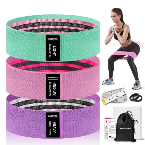 KANGFITER Non-Slip Fabric Resistance Bands for Working Out, Loop Exercise Bands for Booty Leg, Butt...