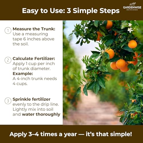 Image of GARDENWISE Professional Citrus Fertilizer + Vital Micronutrients; Perfect Balanced NPK for All Citrus; for Indoor and Outdoor Plants; Orange, Lime, Avocado and Lemon Tree Fertilizer (2 QUARTS)