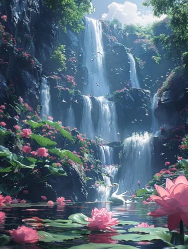 Waterfall yCgoCio[ K`E DIY G ANG̋ ZbgƃuVt G lp S G hG  A[gNtg z[fR[V av[g 100x135cm 6-3544