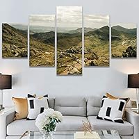SIGNWIN 5 Panel Canvas Wall Art Mountainscape for Home Decorations Ready to Hang - 60