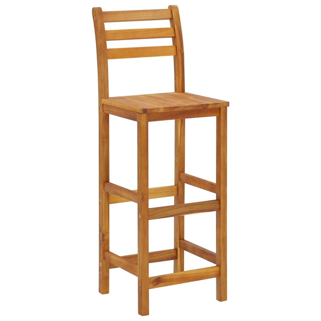 vidaXL Ensemble de Bar de Jardin 5 pcs, Table et Chaises avec Repose-Pieds, Ensemble de Meubles de Terrasse Extérieur, Bois d'Acacia Solide