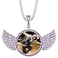 544 Violet diamond silver pendant&cuban chain]