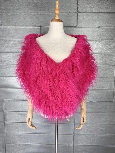 Women Fluffy Winter Artificial Faux Fur Fake Scarf Wrap Collar Shawl Shrug2