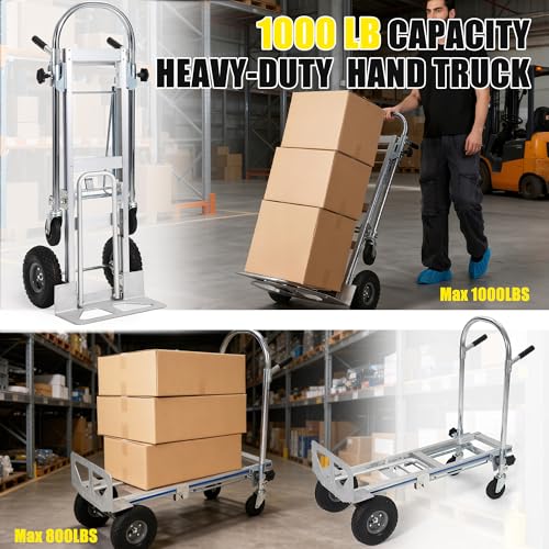 Carretilla convertible 3 en 1 con ruedas 550 lbs aluminio miniatura 5