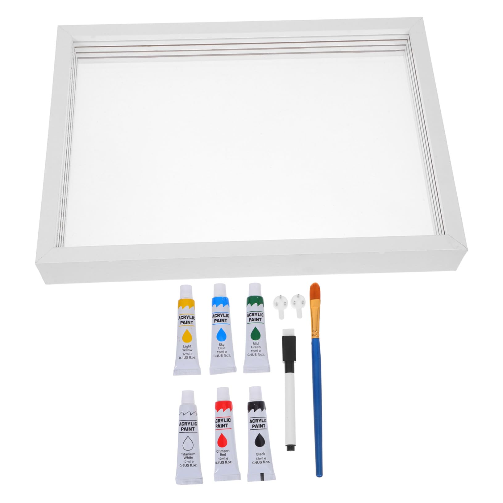 Hemobllo Kit Impronte Famiglia Cornice in Legno per Calchi delle Mani e Foto Ricordo di Famiglia per Anniversari e Shower