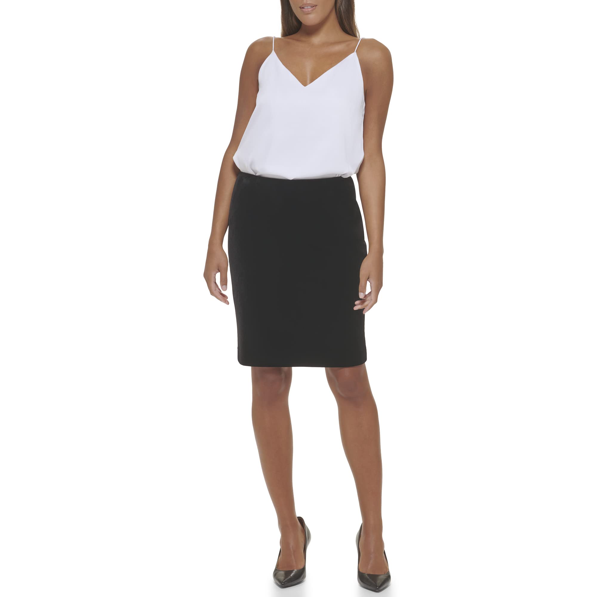 Calvin Klein Straight Lux Suit Skirt (Regular and Plus Size) Falda para Mujer