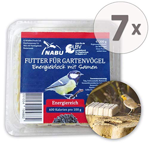 CJ Wildlife Energieblock mit Samen für Wildvögel, Sparpack 7 x 300 g