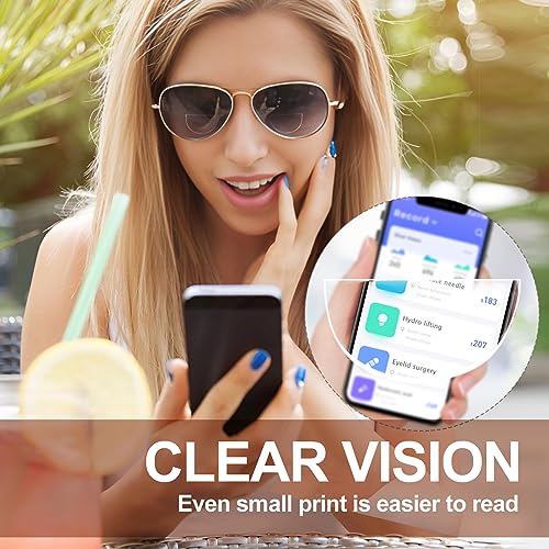 Image of OKH Stick-on Bifocal Lenses, Convert Sunglasses, Goggles, or Glasses into Magnified Readers, Reusable, No Water Needed