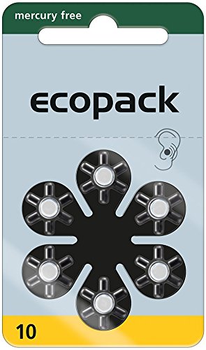 Varta Ecopack Typ 10 Hörgerätebatterie Zinc Air PR70 ZL4, 60 Stück