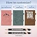 Personalized Journal Notebook Set with Pen & Gift Box, A5 Leather Notebook Customized with Text Logo Image Name Daily Journal for Men Women Office Business College (Blue)