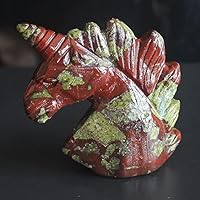 5,1 Cm Handgeschnitzte Edelsteinfigur - Fluorit Einhorn Kristall Für Büro & Heimdekoration