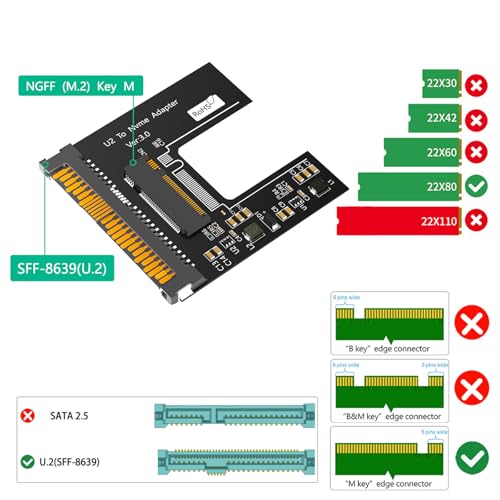 Carcasa Adaptadora U.2 SFF 8639 a NVMe de Aluminio miniatura 5