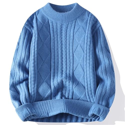 Men Knit Pullovers O Neck Loose Knitted Sweater Long Sleeve Solid Color Casual Pullover Sweaters3