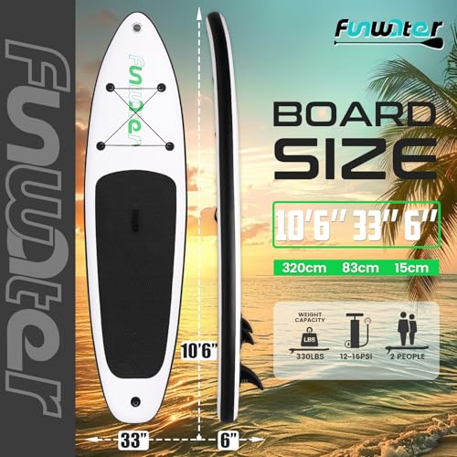 Planche à pagaie gonflable FunWater avec pack complet d'accessoires de stand up paddle - 2