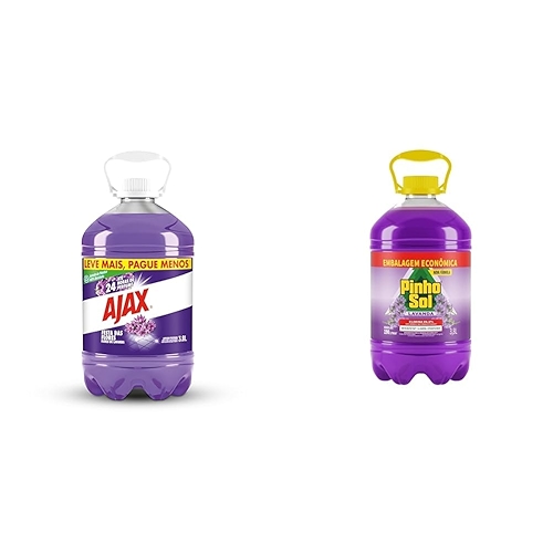 Kit Ajax Limpeza Festa das Flores Lavanda 3,8L + Pinho Sol Desinfetante Lavanda 3,8L