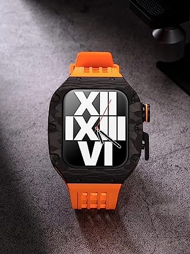 Caja de fibra de carbono para Apple Watch 8 y 7 con correa transpirable 3