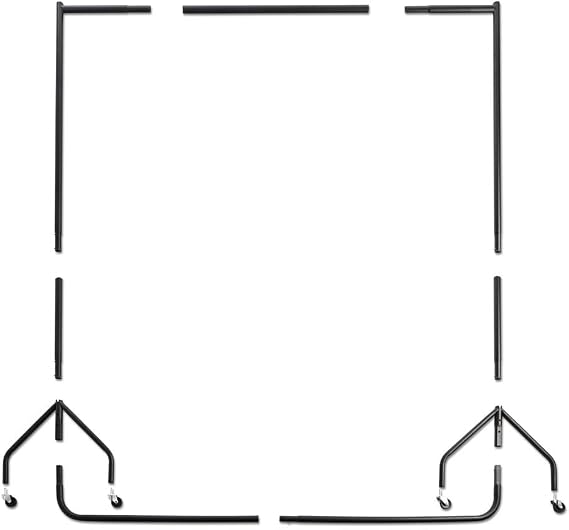 Shopfitting Warehouse Black Heavy-Duty Tall Clothes Rail, H2055 mm - Available in 5 ft or 6 ft Widths 6ft wide