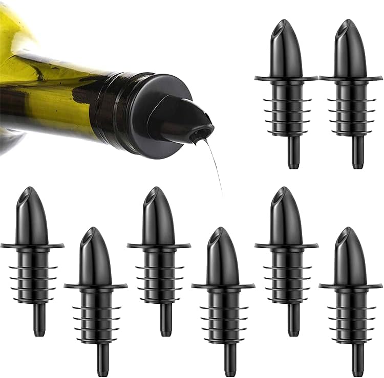 12 Pack Plastic Liquor Bottle Pourer (Blue), Free Flow Tapered Spout Pourer for Shaved Ice Snow Cone Syrups, Liquor, Juice, Salad Dressing for Pubs, Clubs, Restaurants, Bars, Coffee and Diners