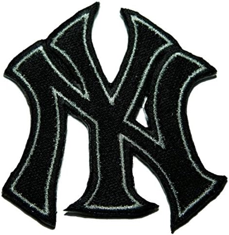 Black Ny Patch Embroidered Iron on Hat Jacket Hoodie Backpack Ideal for Gift/ 6.8cm(w) X 7.5cm(h)
