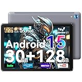 Whitedeer 10 inch Android 15 Tablet, Android Tablet with 30GB+128GB+1TB, Face ID, 5MP 8MP Camera, Split Screen, 1280x800 IPS Display, 5000mAh Battery, WiFi 6 5G 2.4G, Bluetooth 5.3, Widevine L1, Gray