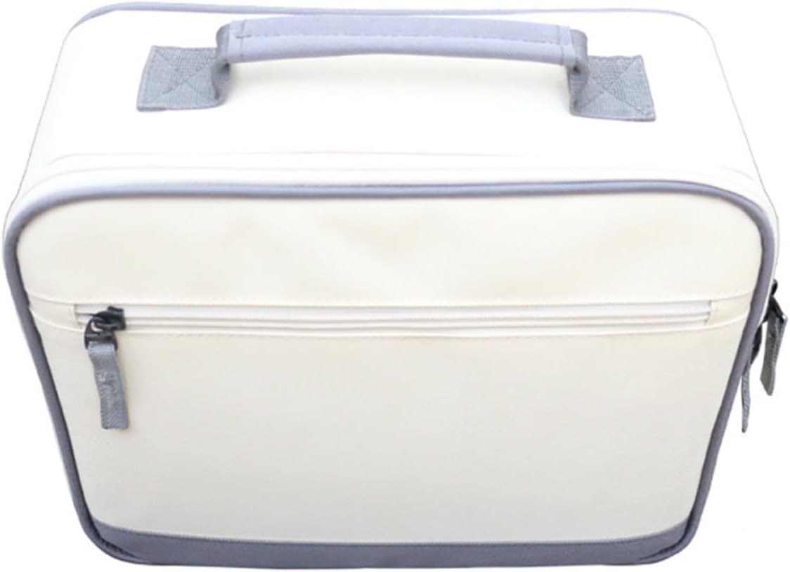Portable Your Bag Enough with Storage Digital Accessories Space and Cloth Material, White Projector Carrying Case Protect Things from Breaking for Travel