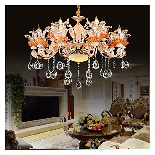 Im europäischen Stil Kristall-Kronleuchter, einfache europäische Restaurant Wohnzimmerlampe, Duplex-Villa Villa Engineering Lampe, Zink-Legierung im europäischen Stil Lampe (Size : 6 heads) Cover