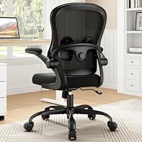 Farini Ergonomischer Executive Schreibtischstuhl Mesh Bürostuhl mit Verstellbarer Lendenstütze und aufklappbaren Armlehnen drehbarer Rollcomputer Stuhl für Homeoffice – Ansicht 2