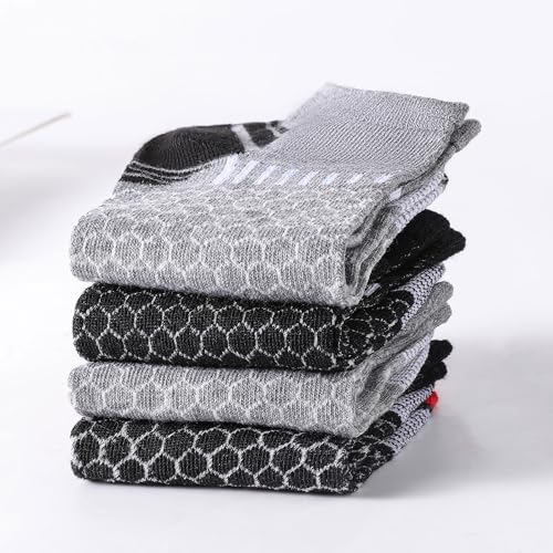 10-Pack Men's Athletic Short Socks, Breathable & Moisture-Wicking, One Size, Black/Gray, Light Gray, Black/Red3