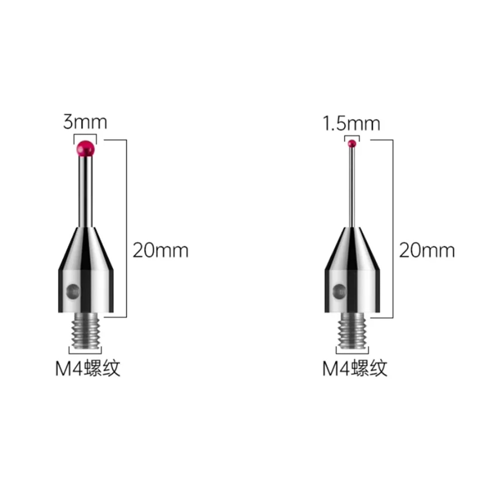 1 Uds sonda M4 hilo rubí aguja de medición tres coordenadas cabezal de medición varilla de medición sonda máquina herramienta tridimensional