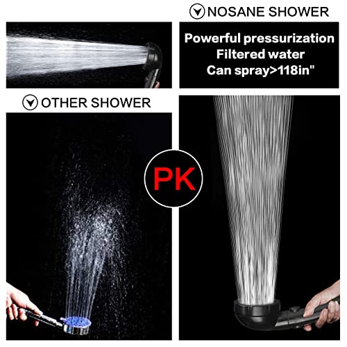 Nosame Shower Head，High Pressure Water Saving 3 Mode With On/Off Pause Function Handheld Showerheads #TOP2