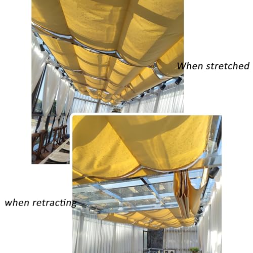 Voile d'ombrage rétractable à vagues 1,6x4m couloir jardin - 3