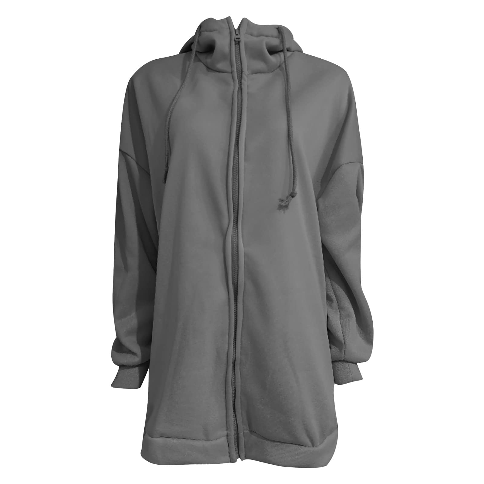 Jacke Damen Lang Sweatjacke Langarm Jacken Einfarbig Jacket Casual