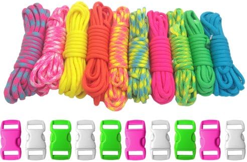 PARACORD PLANET 550lb Type III Paracord Combo Crafting Kits with Buckles