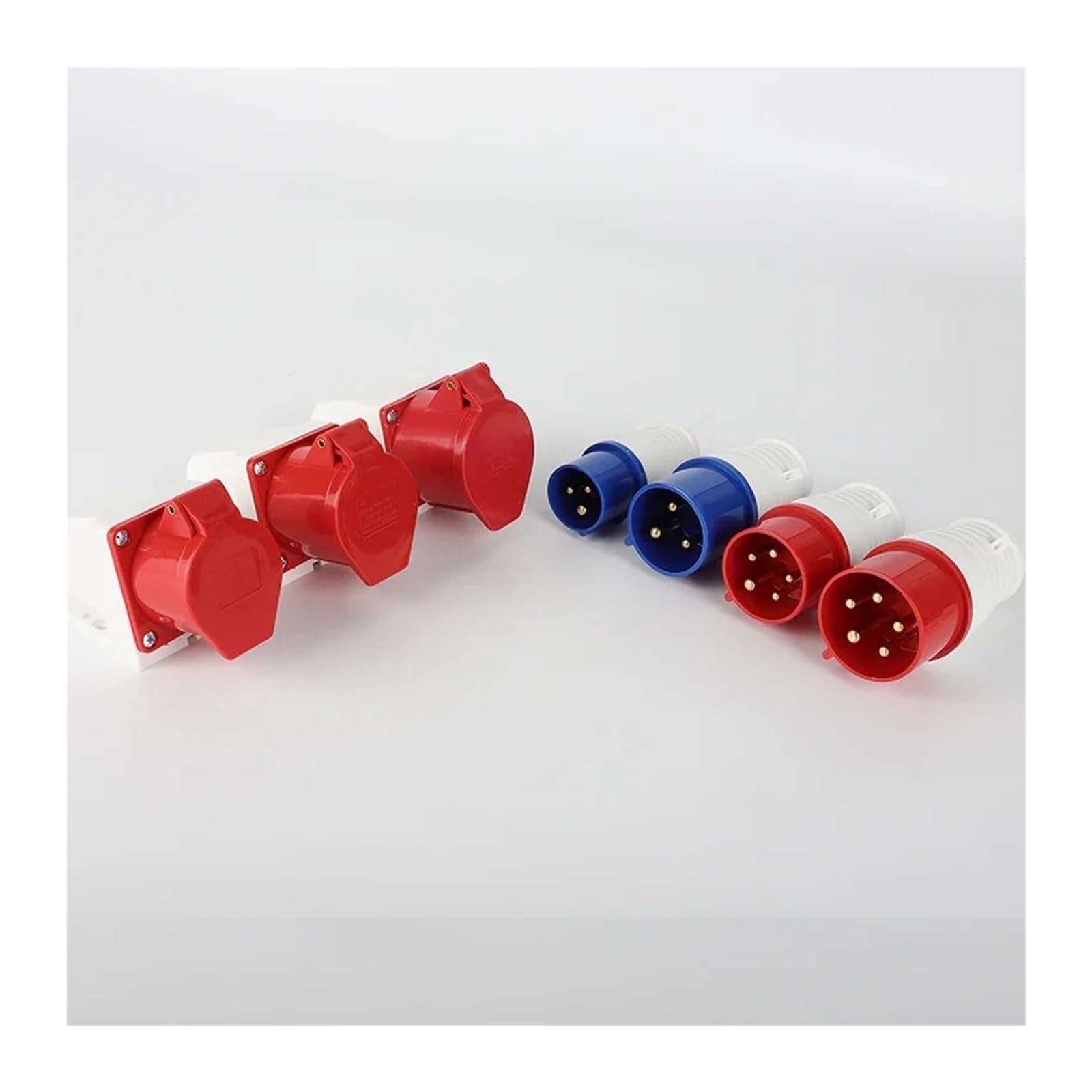 Prise et prise industrielles, connecteur étanche, 3 broches, 4, 5, 16A/32A, IP44, connexion électrique, murale(125A Connector,20 Pcs,4 Pin)