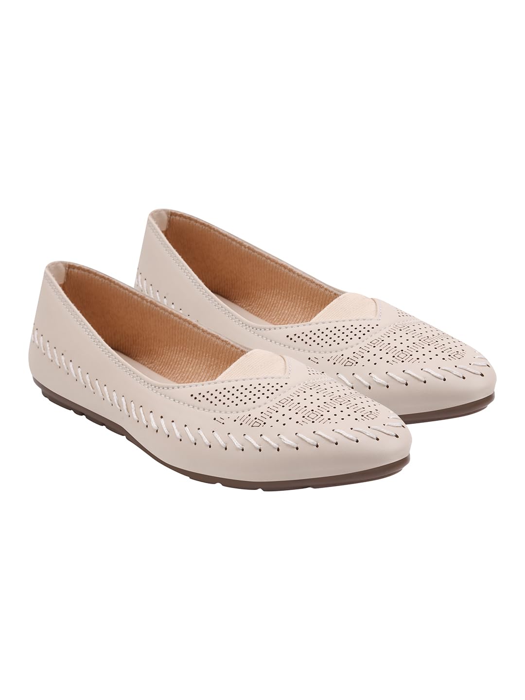 Women's Laser-Cut Perforated Ballet Flats - Comfortable & Stylish Slip-On Bellies-image-22