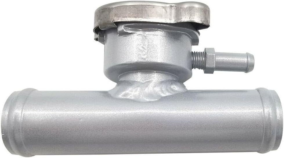22mm Aluminum In Line Coolant Radiator Filler Neck Hose With Cap Silver