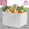 Sinand 30L Einkaufskorb, Einkaufstasche mit Henkel, Robust/Gut Verarbeitet/Faltbar Die Filztasche Storage für Outdoor Trips, Picknick, Einkaufen Außen (Hellgrau - Rosérot) #2