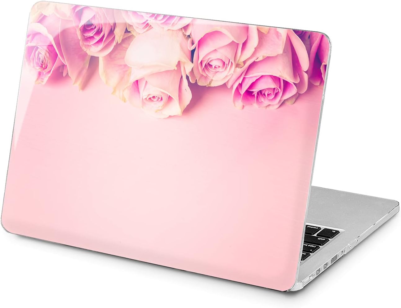 Hard Case Compatible for MacBook Pro 16 14 M3 M2 2023 M1 Pro 13 2022 Air 13 2021 Retina 2020 Mac 11 12 Aesthetic Pretty Cute Flowers Blooming Cover Protective Roses Pink Print Laptop Design